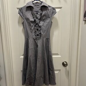 Gray Ruffled Women's Dress